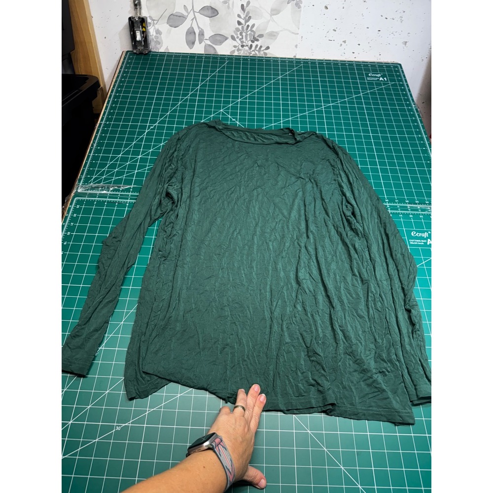 Little Sleepies Women Hunter Green Bamboo Viscose Long Sleeve Pajama Top 3XL